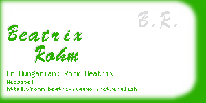 beatrix rohm business card